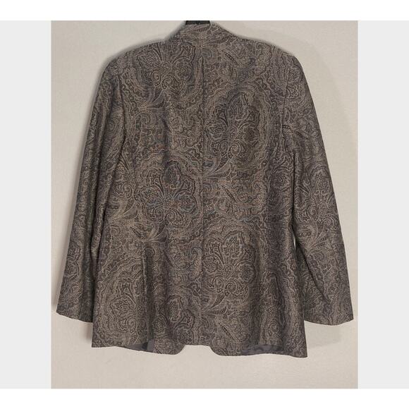 Lafayette 148 Silver Gray Blazer Jacket Paisley Print Classic & Refined ~ Sz 6 - Picture 9 of 10